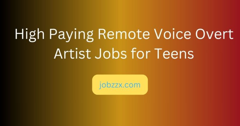 High Paying Remote Voice Overt Artist Jobs for Teens